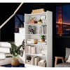 Gulches Wood Bookcase, 72" Tall Bookshelf with 6-Tier Open Storage Shelves - 3 of 4