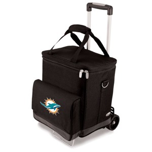 NFL Miami Dolphins Cellar Six Bottle Wine Carrier and Cooler Tote with Trolley - 1 of 4
