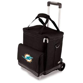 NFL Miami Dolphins Cellar Six Bottle Wine Carrier and Cooler Tote with Trolley