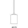 Progress Lighting Replay 1-Light Mini-Pendant, Brushed Nickel, White Glass Shade - 2 of 4