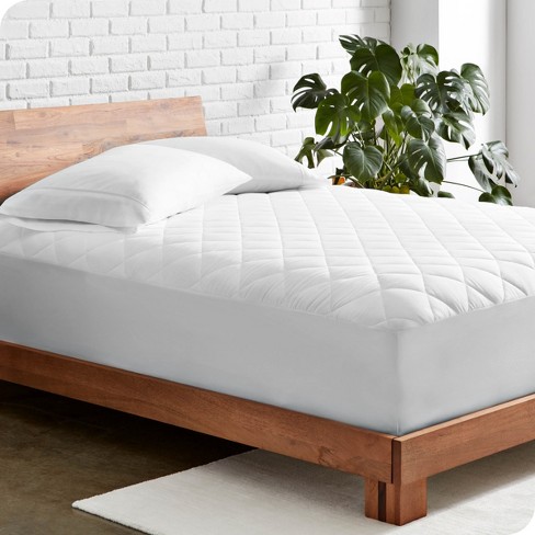 Bare Home Quilted Hypoallergenic Down Alternative Fiberfill Fitted White  California King Mattress Pad