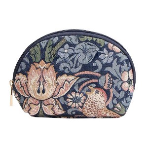 Signare USA William Morris Strawberry Thief Blue Cosmetic Bag/ Makeup Bag - 1 of 4