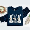 Three Blue Willow Bunnies - Women's Graphic Sweatshirt - 2 of 4