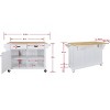Rolling Kitchen Island, Mobile Kitchen Island with 2 Large Drawers, Towel and Seasoning Rack, 2 Spacious Storage Compartments with Adjustable - 4 of 4