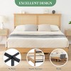 homfan Full Rattan Bed - Natural Headboard w/LED Lights, Solid Wood Slats, No Box Spring Needed - Bohemian Style - 4 of 4