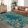 Hallway Runner Rug, Non-Slip Washable Bathroom & Kitchen Runner Rug, Low-Pile Soft Botanical Runner Rug for Girls' Bedroom, Laundry Room, Bedside - 3 of 4