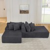 83" Corduroy Lazy Sectional Sofa Bed with No Assembly Required and High-Density Foam - 4 of 4
