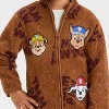 Toddler Boys' PAW Patrol Cozy Faux Shearling Zip-Up Top - Brown - 2 of 4