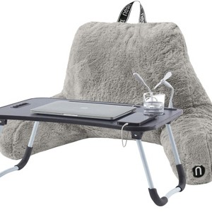 Nestl Fur Reading Pillow, Faux Fur Bed Pillow with Arms, Reading & Bedrest Pillow for Sitting in Bed Adult & Kids - 1 of 4