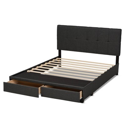 Modern Elegance Charcoal Grey King Upholstered Storage Bed with Tufted Headboard