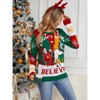 Christmas Sweater for Women Funny Crewneck Knit Christmas Sweater for Family Pullover Long Sleeve Top - 2 of 4
