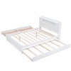 NicBex Queen Platform Bed Modern Wooden Bed Frame with Trundle, Storage Headboard, 2 Drawers and LED Lights for Bedroom, No Box Spring Required - 3 of 4