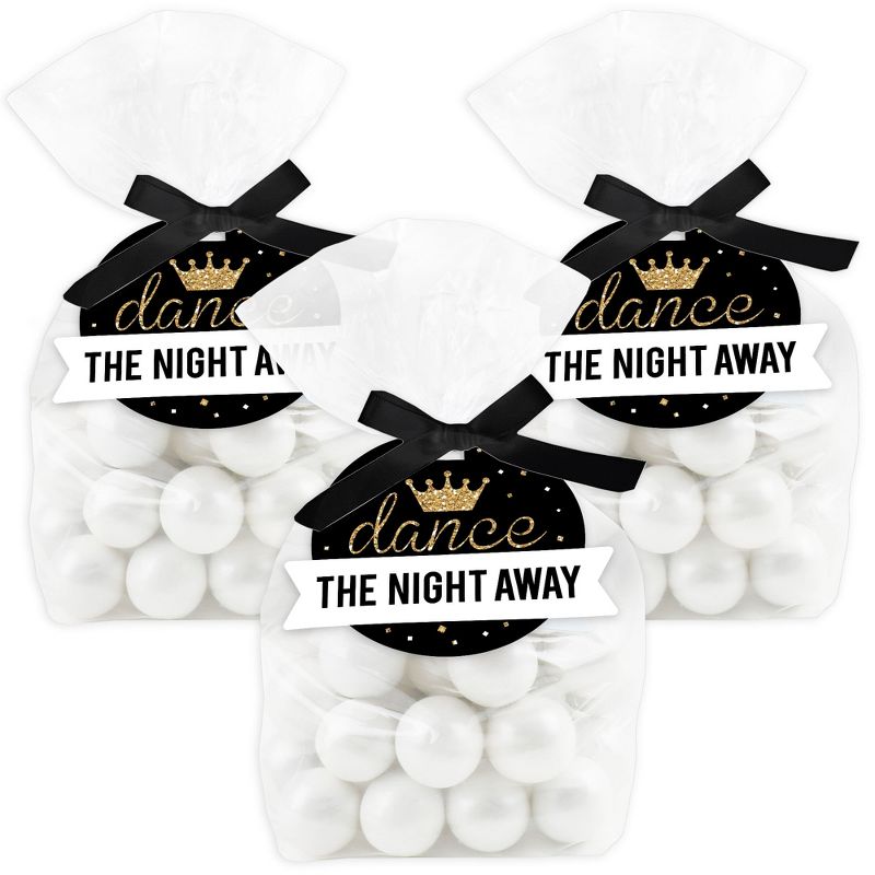 Big Dot of Happiness Prom - Prom Night Party Clear Goodie Favor Bags - Treat Bags With Tags - Set of 12, 1 of 9