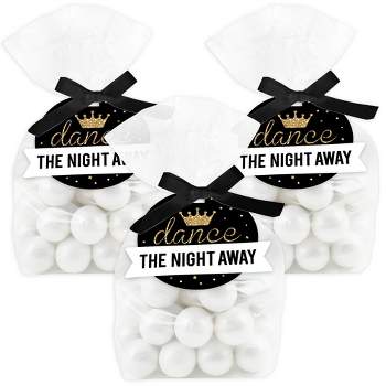Big Dot of Happiness Prom - Prom Night Party Clear Goodie Favor Bags - Treat Bags With Tags - Set of 12