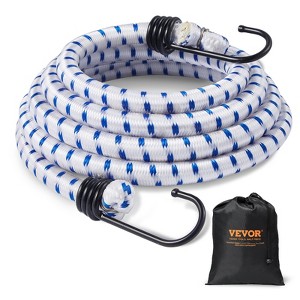 VEVOR 6 Piece Bungee Cords with A3 Steel Hooks, 72 Inch Heavy Duty Bungee Straps, 12 mm Elastic Bungee Ropes Set for Camping, White & Blue - 1 of 4