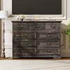 9-Drawer Dresser for Bedroom, 47" Wide Dressers Wood Vintage Chest of Drawers with Natural Texture and Vintage Gold Floral Handles - 3 of 4