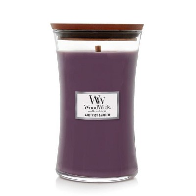 Queen of Everything - Wood Wick Soy Candle (Amethyst, Rose Quartz) -  Embossed Glass