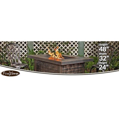Armstrong Bronze Aluminum Gas Fire Pit Table with Clear Fire Glass