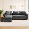 Merax L-Shaped Modern Chenille Fabric Sectional Sofa with Wooden Storage Compartment and Throw Pillows - 2 of 4