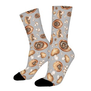 Mushrooms Women Printed Crew Socks Funny Funky Socks Soft Polyester Novelty Gifts for Artists Men - 1 of 1