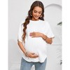 Women's Maternity Dolman Top Short Sleeve Loose Fit Pregnancy Comfort Casual Blouse - 3 of 4