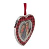 Northlight Buffalo Plaid Heart Shaped Picture Frame Christmas Ornament - 3" - Silver Finish - 3 of 3