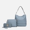 MKF Collection Wren Vegan Leather Women’s Hobo with Pouch and Wristlet Wallet by Mia K- 3 pieces - Denim - 2 of 4