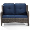 UPTIOT 49'' Polyethylene (PE) Wicker Outdoor Loveseat Blue - 2 of 4