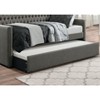 Modern Design Dark Gray Polyester Polyester 1pc Sofa Bed w Trundle Button-Tufted Detail Nailhead Trim Day Bed - 3 of 4