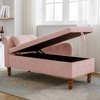 Modern Storage Sofa Recliner With Nailhead Trim, Button Tufted Upholstered Velvet Lounge Chair With Storage And Pillow For Living Room - 3 of 4
