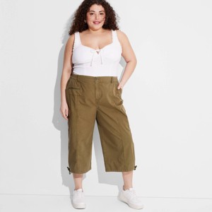 Women's Utility Cargo Capri Pants - Wild Fable™ - 1 of 3