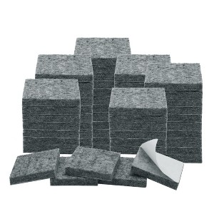 Unique Bargains Felt Self-stick Non-slip Anti-scratch Square Furniture Pads Beige 60 Pcs - 1 of 4