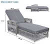 Outdoor Wicker Reclining Chaise Lounge,Adjustable Patio Recliner with Armrests And Cushions,All-Weather Rattan Pool Lounge-Maison Boucle - 2 of 4
