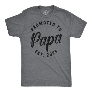 Mens Funny T Shirts Promoted To Papa 2025 Sarcastic Family New Baby Graphic Tee For Men - Crazy Dog Men's T Shirt - 1 of 4
