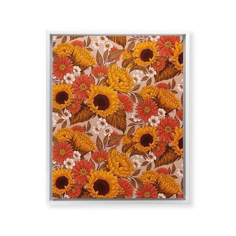 Avenie Sunflower Meadow Neutral Framed Art Canvas - Society6 - image 1 of 3