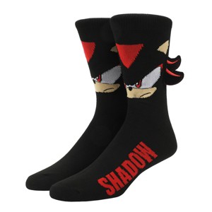 Sonic The Hedgehog Felt Shadow Attachment Adult Black Casual Crew Socks - 1 of 4