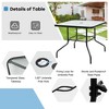 Tangkula 35" Patio Coffee Square Tempered Glass Table Dining Table w/ Umbrella Hole Backyard - 4 of 4