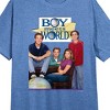 Boy Meets World Main Characters & Logo Crew Neck Short Sleeve Blue Heather Women's Night Shirt - 2 of 2