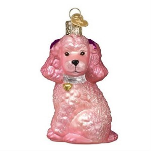 Old World Christmas Glass Blown Christmas Ornament For Christmas Tree, Pink Poodle - 1 of 4