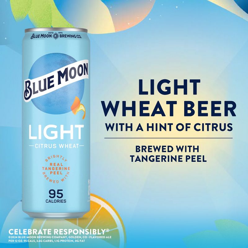 Blue Moon Light - 12pk/12 fl oz Slim Cans, 4 of 11