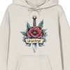 Memorial Day Lest We Forget Poppy & Sword Adult Sand Long Sleeve Hooded Sweatshirt - 2 of 3