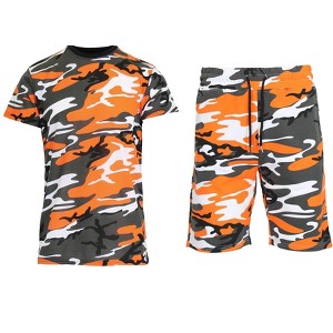 Galaxy By Harvic Men's Slim Fit  2-Piece Camo Short Sleeve Tee  And Shorts Set - 1 of 4