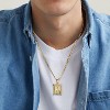 A-Z Initial Letter Necklace: 14K Gold Plated Square Monogram Pendant On Figaro Chain, Unisex Personalized Jewelry Gift - 3 of 4