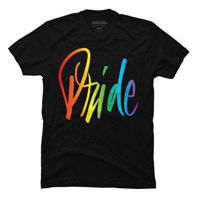 Adult Design By Humans Rainbow Cursive Letters Pride By machmigo T-Shirt