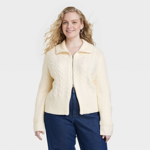 Zip front 2024 cardigan ladies