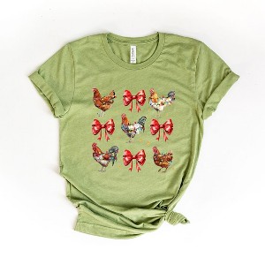 Simply Sage Market Women's Coquette Christmas Chicken Short Sleeve Graphic Tee - 1 of 4