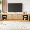 NicBex TV Stands for Living Room,Modern Entertainment Center with Cabinets and Open Shelves,TV Console for Living Room, Bedroom, Home,Natural - 2 of 4