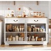 Modern Farmhouse Sideboard Buffet Cabinet with 2 Drawers & Adjustable Shelves, Large Kitchen Storage Cabinet - 2 of 4