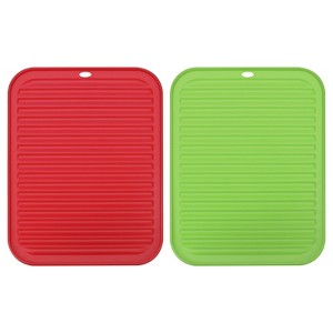 Unique Bargains Dish Drying Mat Set Reusable Sink Drain Pad Heat Resistant Suitable for Kitchen 2 Pcs - 1 of 4