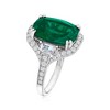 Ross-Simons 6.50 Carat Simulated Emerald Ring With 1.00 ct. t.w. Czs in Sterling Silver - 3 of 4